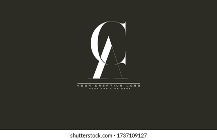 AC CA abstract vector logo monogram template