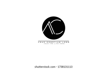 AC CA abstract vector logo monogram template