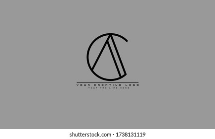 AC CA abstract vector logo monogram template