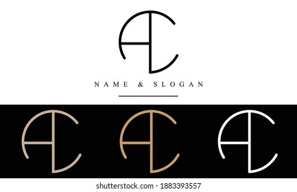 AC, CA abstract vector logo monogram template