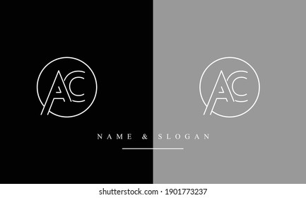 AC CA abstract vector logo monogram template