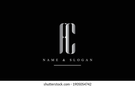 AC CA abstract vector logo monogram template