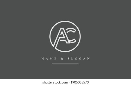 AC CA abstract vector logo monogram template