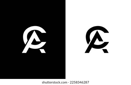 AC CA abstract vector logo monogram template