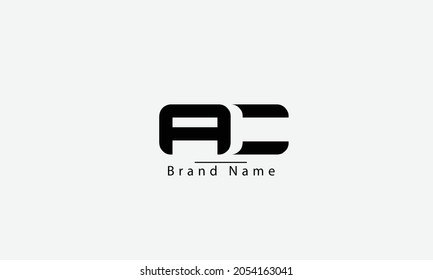 AC CA A C abstract vector logo monogram template