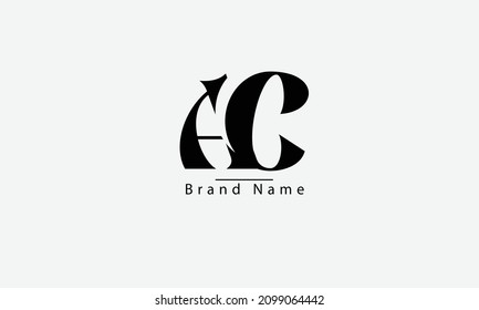 AC CA A C abstract vector logo monogram template