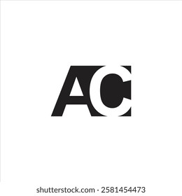 AC or CA initial letter creative logo icon vector graphic symbol, negative space C, elegant and unique logo design template, modern business idea.