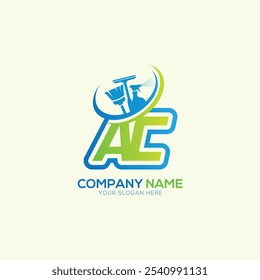 AC or CA Letter Local Cleaning vector logo. Cleaning service logo vector