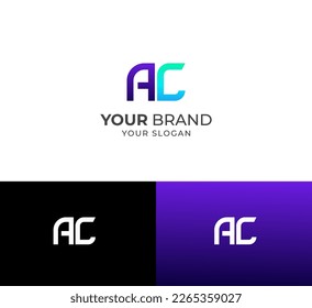 AC, CA letter logo. Alphabet letters Initials Monogram logo AC, CA, A and C. 