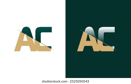 AC or CA Letter Logo Design with a Creative Cut Creative logo design