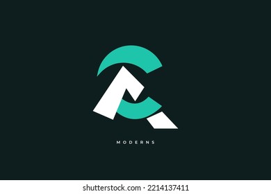 AC or CA Logo with Modern Blue and White Concept. Initial A and C Logo Design. Suitable for Business or Technology Logo