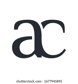 ac ca Lowercase Letter Initial Logo Design Template Vector Illustration