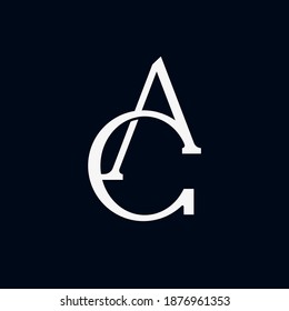 AC oder CA Luxury Moderne Elegante Monogramm-Briefmarken Initial-Logo-Vorlage Vektorgrafik
