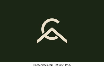 AC or CA minimalistic monogram logo design