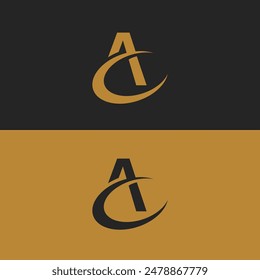 Diseño de logotipo de letra inicial moderno AC o CA. Simple, minimalista y de lujo que puede ser utilizado para cualquier negocio creativo.