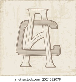 AC, CA,  monogram AC , Logo AC, Monogram vintages , Interlocking Monogram Digital , Wedding monograms