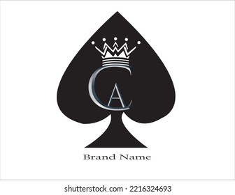 AC, CA name with spades and king logo vectore.eps
