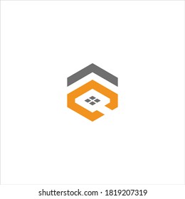 AC or CA real estate Unique modern flat abstract logo design with orange and gray color.