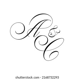 Ac Calligraphy Monogram Initial Letters Logo Stock Vector (Royalty Free ...