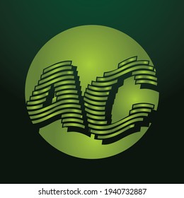 Plantilla vectorial de logotipo de letra combinada de CA. Logo de fuente AC creativa.