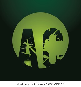 AC combine letter logo vector template. Creative AC font logo.