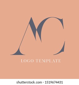 AC company logo design. Monogram template.