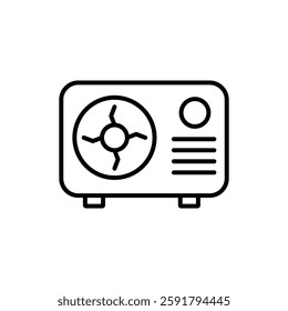 AC compressor outline icon isolated on white background. Vector illustration.