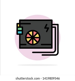 Ac, Computer, Part, Power, Supply Abstract Circle Background Flat color Icon