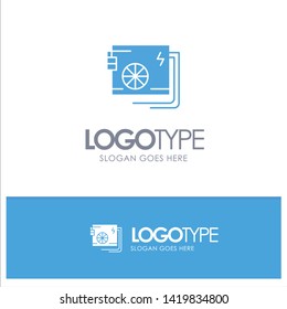 Ac, Computer, Part, Power, Supply Blue Solid Logo with place for tagline