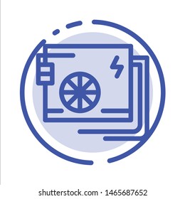 Ac, Computer, Part, Power, Supply Blue Dotted Line Line Icon. Vector Icon Template background