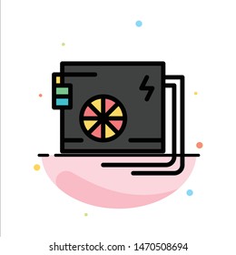 Ac, Computer, Part, Power, Supply Abstract Flat Color Icon Template. Vector Icon Template background