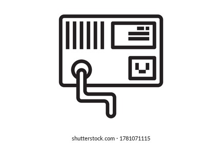 Icono de fuente de alimentación de pieza de equipo Ac ilustración vectorial de estilo plano.