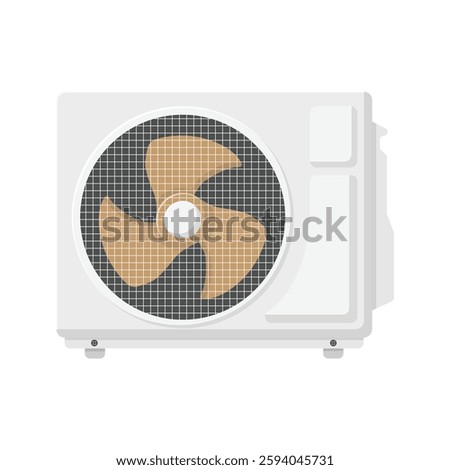 AC Condenser Unit Flat Illustration. Clean Icon Design Element on Isolated White Background