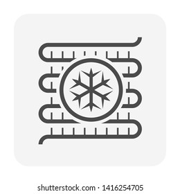 Ac Cooling Or Evaporator Coil Vector Icon Consist Of Copper Or Aluminium Tube, Fin, Cold For Air Conditioner Inside Unit Of Ductless Mini Split System, Air Conditioning, Hvac For Home, Car, Fride.