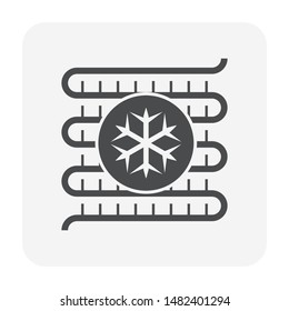 Ac Cooling Or Evaporator Coil Vector Icon Consist Of Copper Or Aluminium Tube, Fin, Cold For Air Conditioner Inside Unit Of Ductless Mini Split System, Air Conditioning, Hvac For Home, Car, Fride.