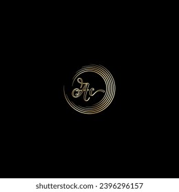 AC creative modern letters logo design template