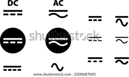  AC DC voltage symbol icon , vector illustration