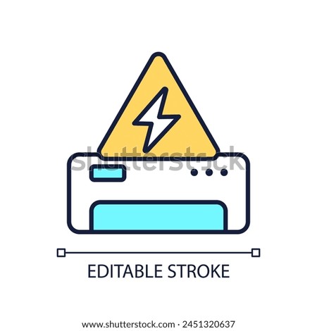 AC electrical device RGB color icon. Air conditioning unit. Electrical device for home comfort. HVAC system. Isolated vector illustration. Simple filled line drawing. Editable stroke