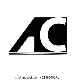 Plantilla de logotipo elegante de CA en color blanco y negro, archivo vectorial.