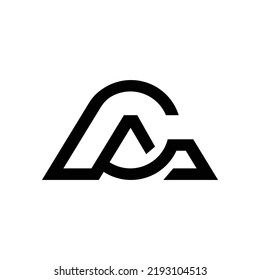 AC elegant logo template, Letters A C joint logo icon, Letter AC CA logo design template elements, Alphabet letters monogram icon logo CA or AC