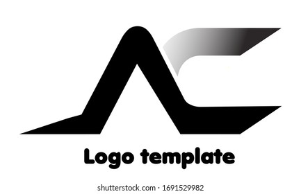 AC elegant logo template in silver color twist