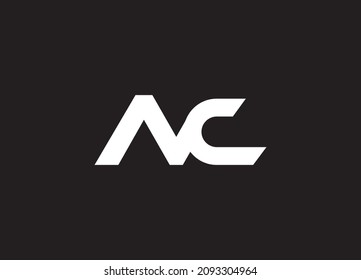 plantilla de logotipo elegante de CA en color blanco,