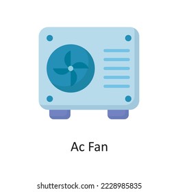 Ac Fan Vector Flat Icon Design illustration. Housekeeping Symbol on White background EPS 10 File