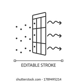 AC filter linear icon. Home interior environment ventilation thin line customizable illustration. Contour symbol. Conditioning system. Vector isolated outline drawing. Editable stroke