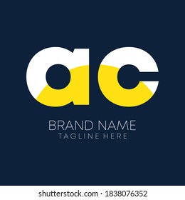 ac font logo. ac letter logo with creative font style. simple and creative ac letter logo design vector in eps 10