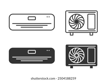 Ac icon design with white background fill and stroke editable stroke illustration