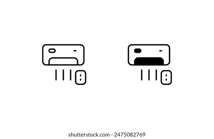 Ac icons set isolate white background vector stock illustration.