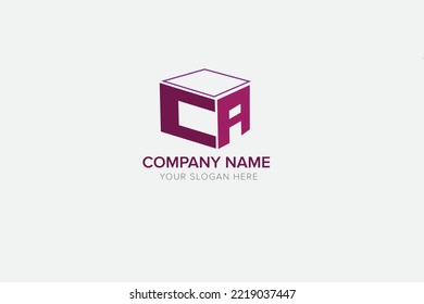 AC Initial 3D logo, Design element ,  Cube logo. A and C- monogram logotype, AC 3D letter logo vector design template.CA Initial 3D logo
