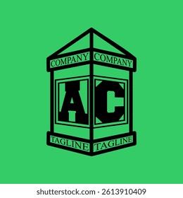 AC Initial Explore this unique collection of alphabet house logos, featuring stylish letter combinations inside a geometric house outline. Perfect for branding