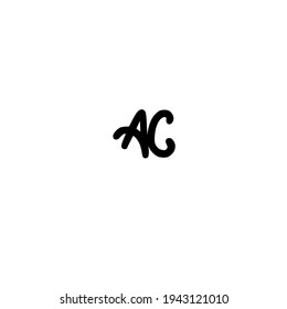 AC initial handwriting logo for identity